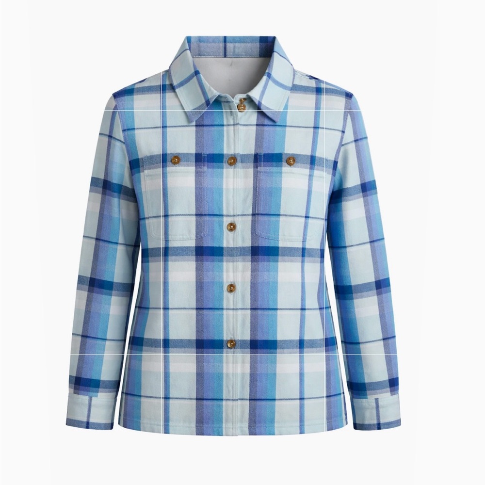 Stio Hutkeeper Light Blue Plaid Button-Up Shirt Jacket EUC Medium